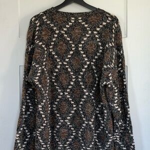 Bachrach Long Sleeve Knit Dress in Black, Brown, and Cream